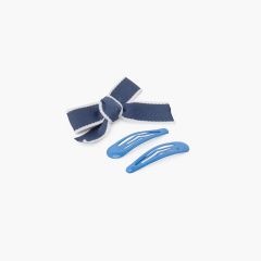Pack clip bec de canard avec arc et petites grenouilles Bleu de France