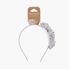 Bandeau fleuri aux bords brûlés Gris clair