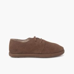 Chaussures à lacets en suède avec semelle caramel Chameau