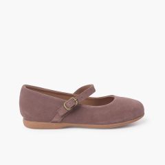 Chaussures babies en suéde et à boucle fine Couleur Chair