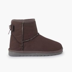 Bottes de style australien avec un nœud à l'arrière Marron