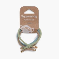 Attaches pour cheveux unies Bleu/Beige/Vert