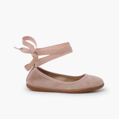 Ballerines élastique nœud et bracelet Couleur Chair