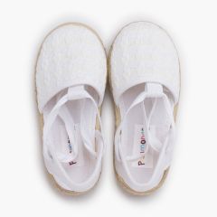 Espadrilles effet tressage rubans Blanc