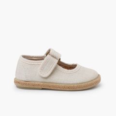 Chaussures babies coton biologique semelle jute Écru
