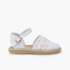 Espadrilles brodées boucle Blanc