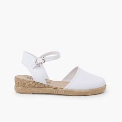 Espadrilles compensées fermeture à boucle Blanc