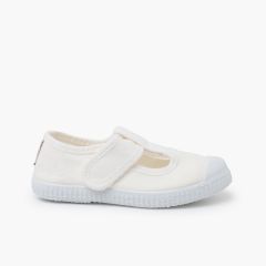 Baskets sandales enfants embout en caoutchouc Blanc