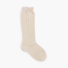 Chaussettes avec motif tricoté sur le côté Lin