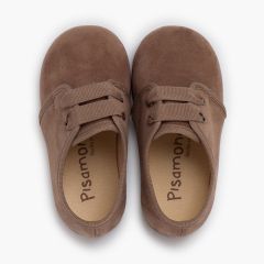 Derbies serratex lacets en faya Taupe