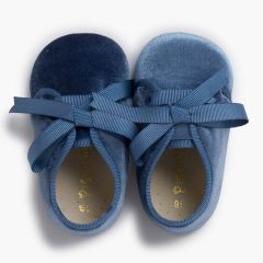 Bluchers velours ruban faya Bleu de France