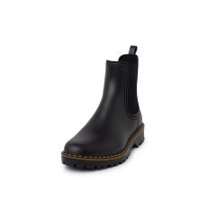 Bottines de pluie mat surpiqûres semelle track Noir