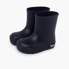 Bottes pluie souples enfants semelle fine Bleu Marine