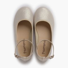Ballerines nacrée brillante Champagne