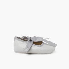 Babies avec nœud brillant Argent