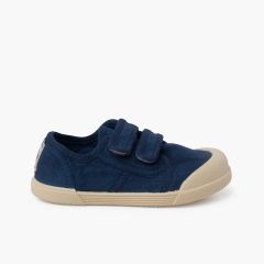 Baskets bout barefoot fermeture à scratch Bleu Marine
