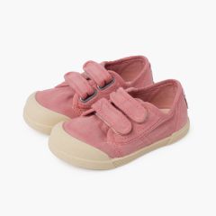 Baskets bout barefoot fermeture à scratch Vieux Rose