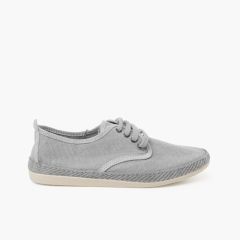 Baskets casual tailles hautes toile lavée Brume