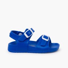 Sandales eau double boucle Bleu