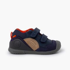 Sneakers Biomecanics cuir et suède Bleu Marine