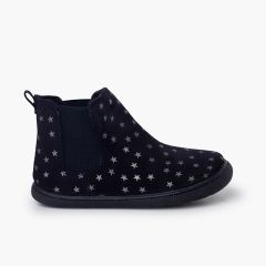 Bottes barefoot élastiques et étoiles Bleu Marine
