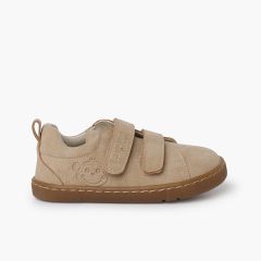 Baskets barefoot de type cuir texturé Sable