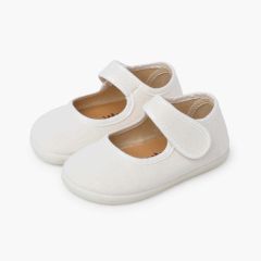 Chaussures babies barefoot lin fin Écru