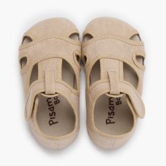 Sandales garçon barefoot toile lavée Pierre