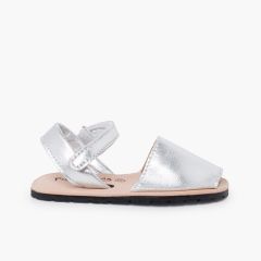 Sandales avarcas souples métallisées semelle flexible Argent