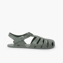 Sandales plastique barefoot enfants et femme Vert