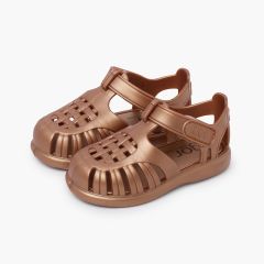 Sandales plastique Tobby métallisées scratch Bronze