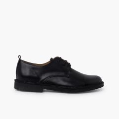 Chaussures garçon derbies cuir lacets Noir
