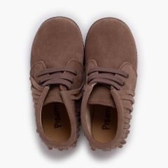 Bottes enfants suède franges bout rond Taupe