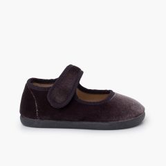 Babies barefoot velours bride scratch Gris