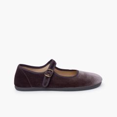 Babies femme barefoot velours boucle Gris