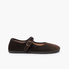 Babies femme barefoot velours boucle Marron