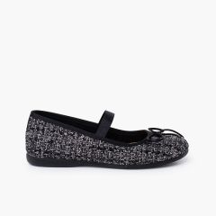 Babies élastique tweed brillance Noir