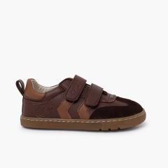 Baskets Barefoot Enfants Bandes Latérales Marron