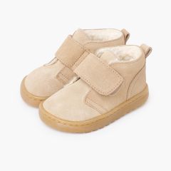 Bottines Blanditos suède doublure effet mouton Sable