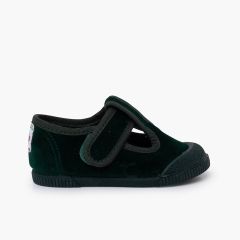 Salomés barefoot velours bout caoutchouc Vert