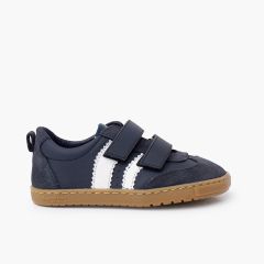 Baskets Blanditos bandes latérales semelle caramel Bleu Marine