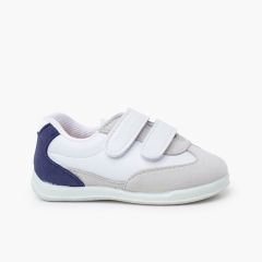 Baskets sport minimalistes talonnette couleurs Bleu denim