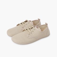 Derbies barefoot lin lacets grandes tailles Écru