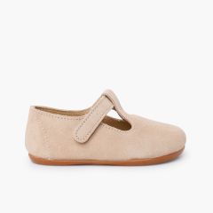 Salomés barefoot suéde garçon premiers pas Beige