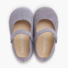Babies barefoot suéde fille premiers pas Bleu Cobalt