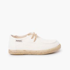 Chaussures bateau wallaby garçon jute Blanc