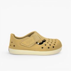 Sandales plastique type sabot barefoot Malibu semelle crème Dijon