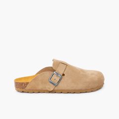 Sabots bio femme suéde Beige