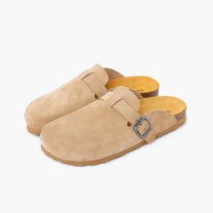 Sabots bio femme suéde Beige
