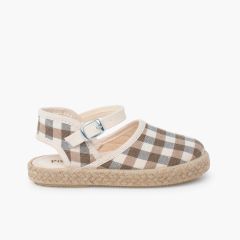 Espadrilles fille carreaux vichy boucle Atterrir